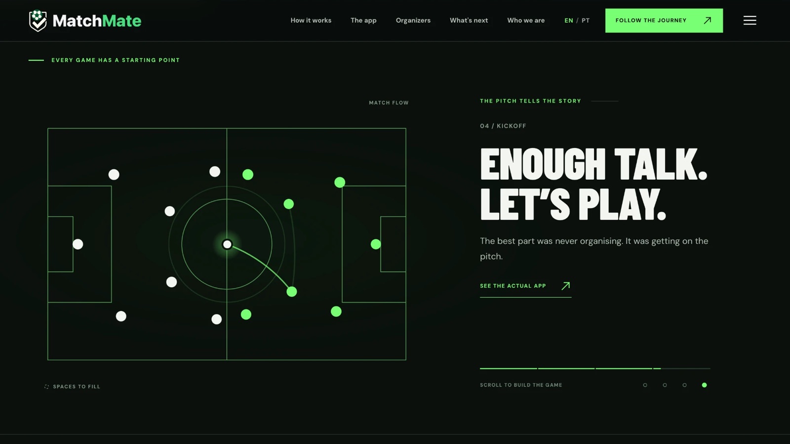 Animated pitch section: Enough talk. Let's play.